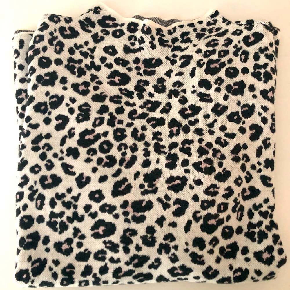 Loft cheetah print mock neck sweater